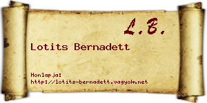 Lotits Bernadett névjegykártya
